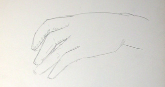 Sketch of Pablo Casals' hand